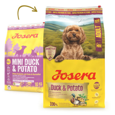 Josera Mini Pato & Patata - Pienso para perros adultos pequeños - Pato y patata