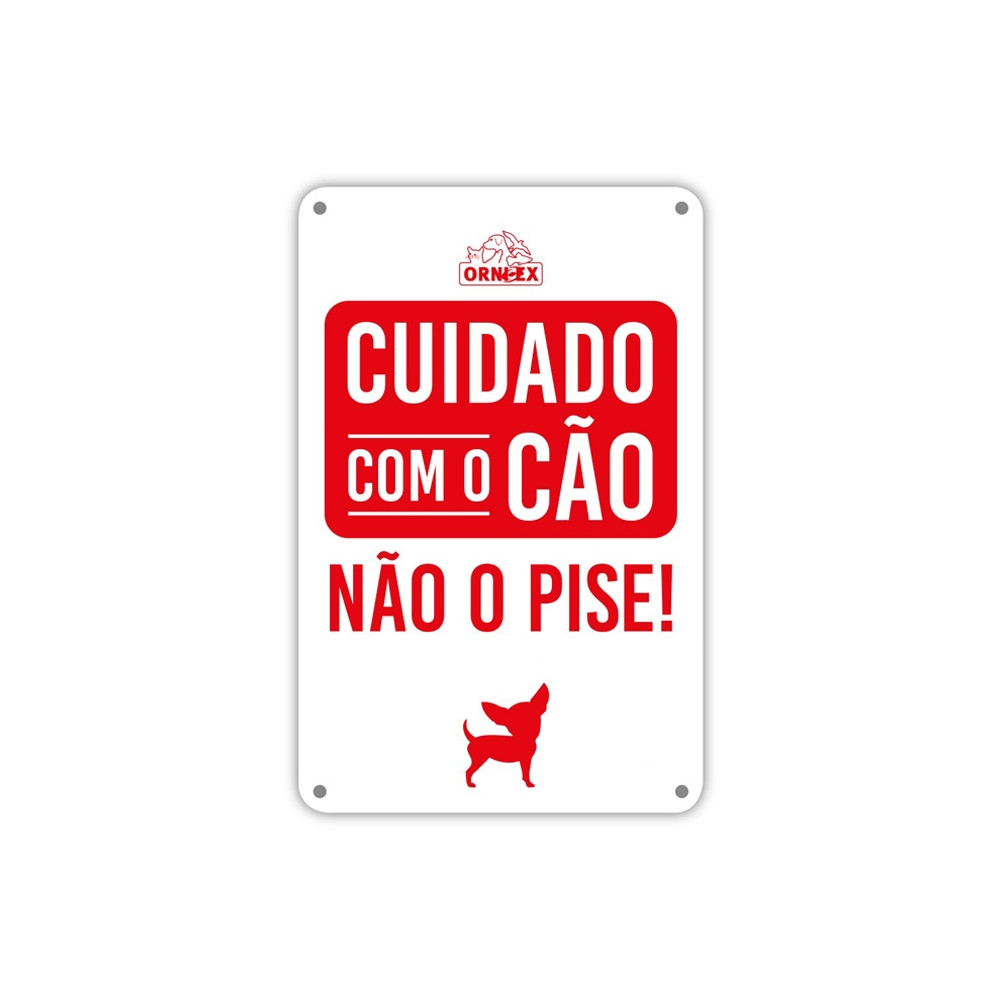 Placa PVC "Cuidado com o cão Não o pise!"