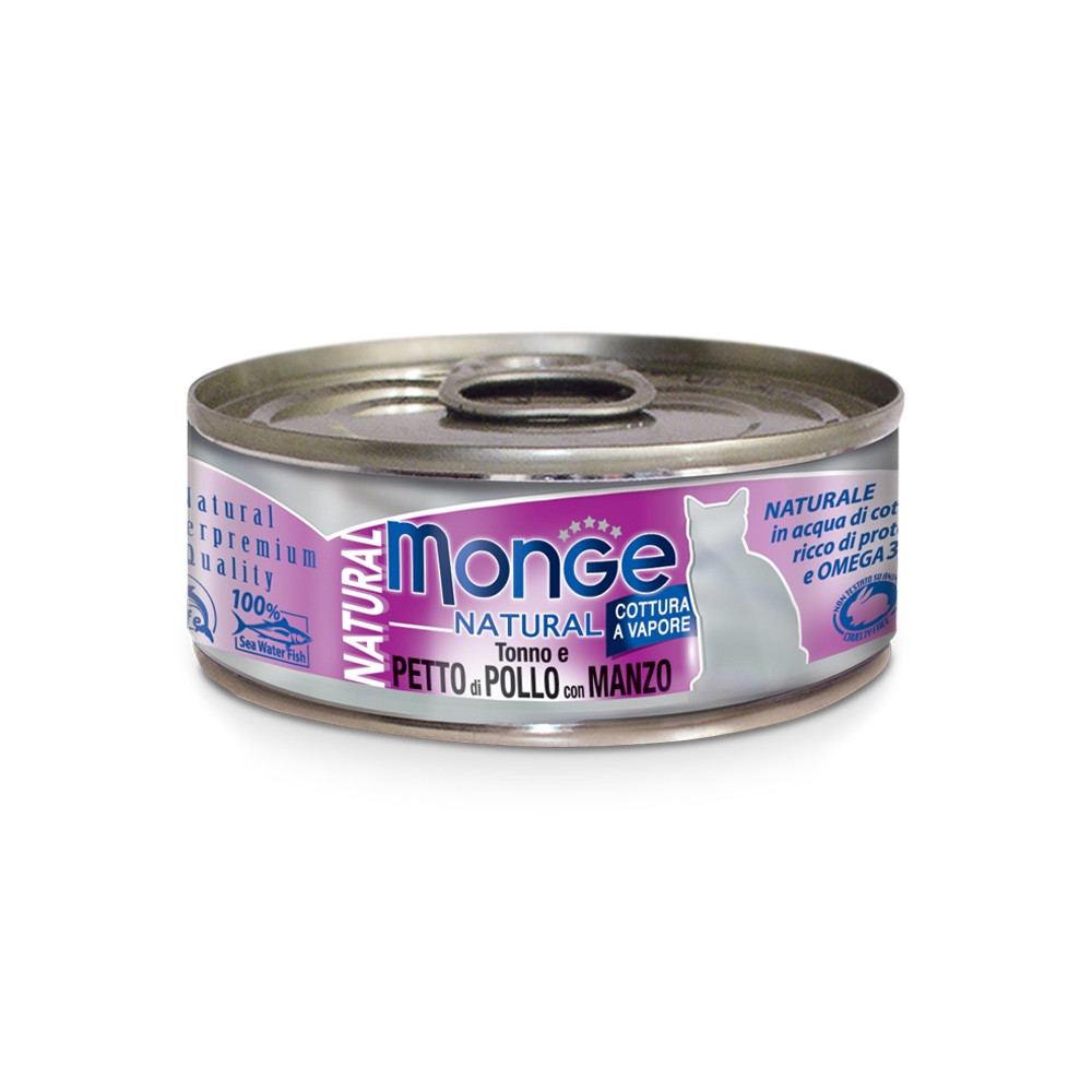 Monge Natural Húmida Gato Adulto Atum, frango e vaca Monge Natural Húmida Gato Adulto Atum, frango e vaca