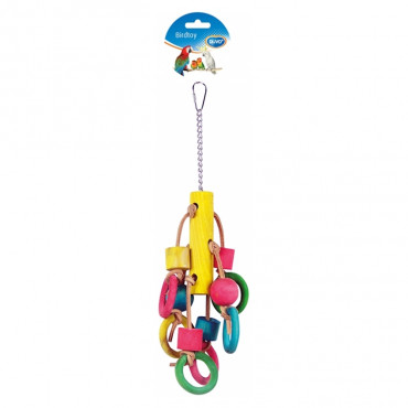 Duvo+ Brinquedo para aves Anéis e cubos de madeira
