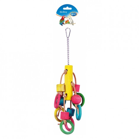 Duvo+ Brinquedo para aves Anéis e cubos de madeira