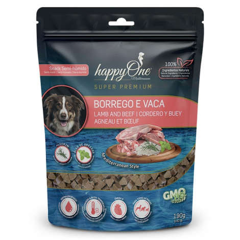 happyOne Mediterraneum Snacks Borrego e vaca para Cão