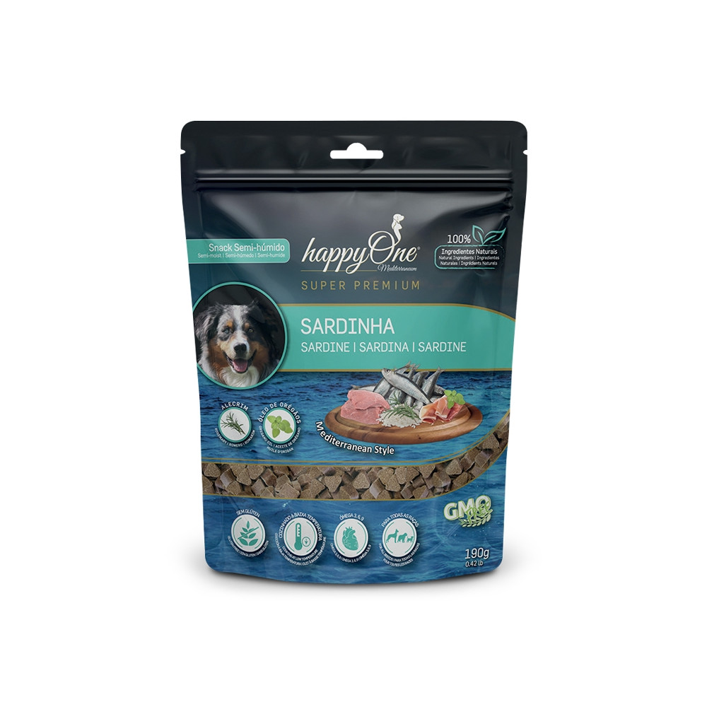 happyOne Mediterraneum Snacks Sardinha para Cão