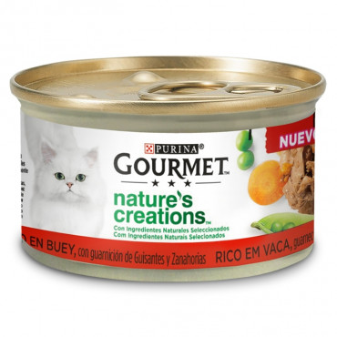 Gourmet Nature's Creations Gato Adulto Vaca, ervilhas e cenouras