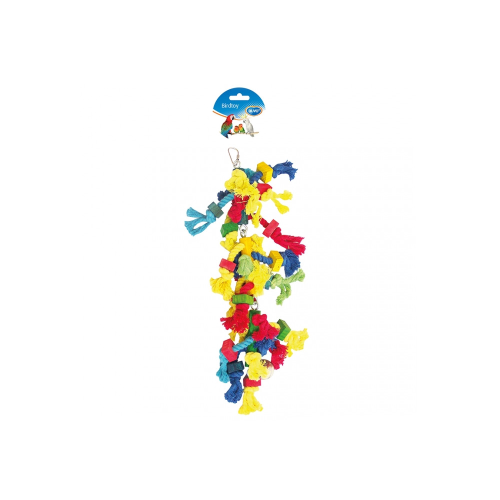 Duvo+ Brinquedo de peças de madeira com sino para aves Duvo+ Brinquedo de peças de madeira com sino para aves