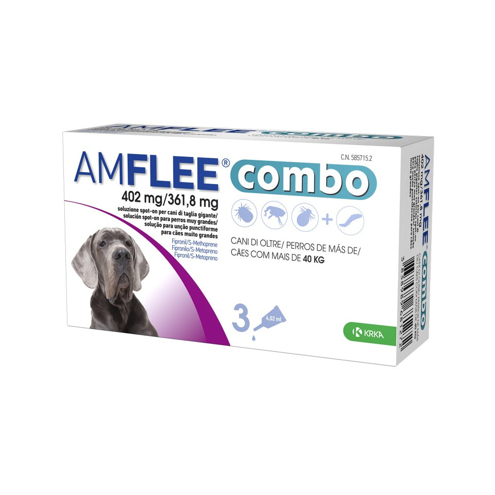 Pipetas Amflee Combo Cão + 40 kg Pipetas Amflee Combo Cão + 40 kg