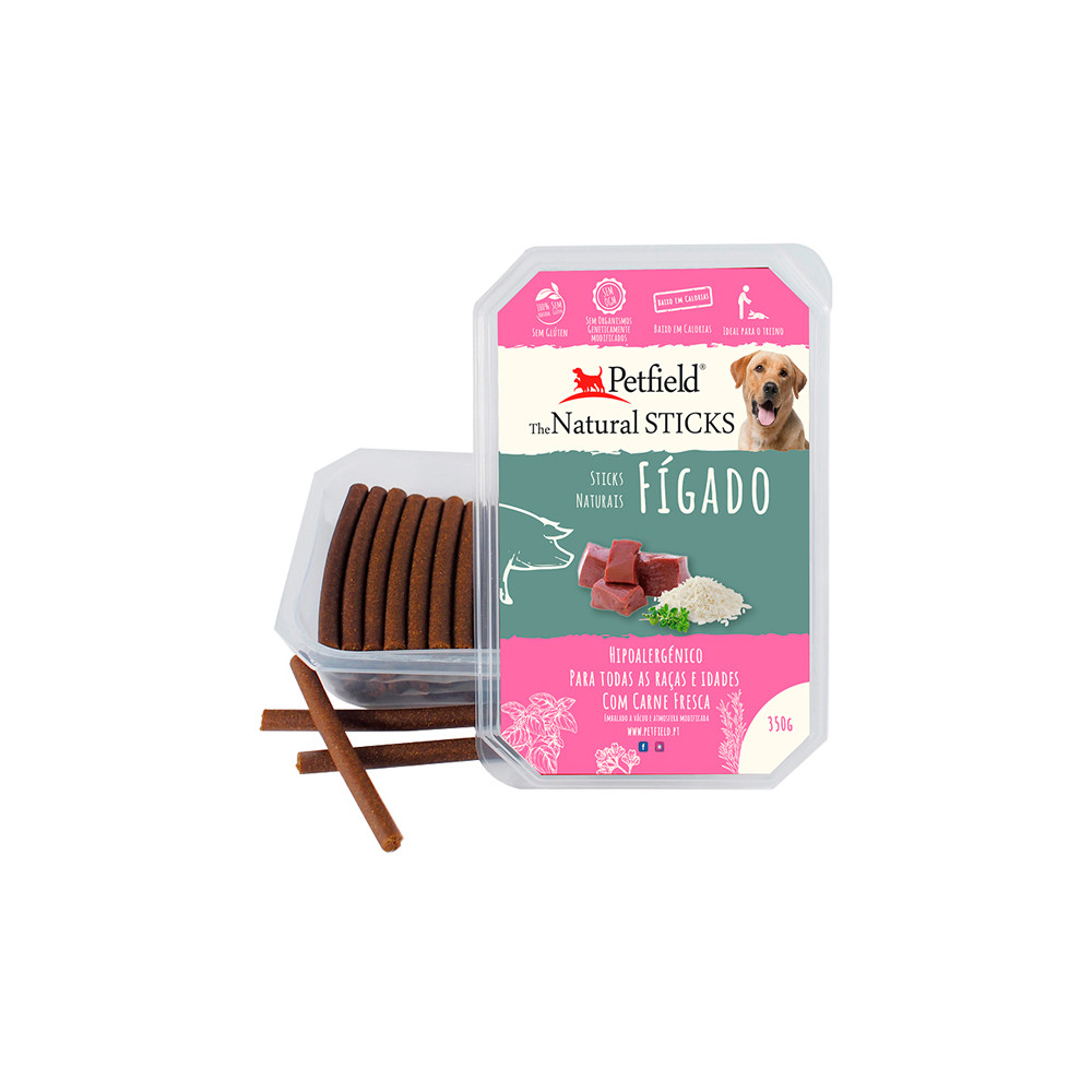 Petfield Natural Sticks para cão 350g – Fígado Petfield Natural Sticks para cão 350g – Fígado