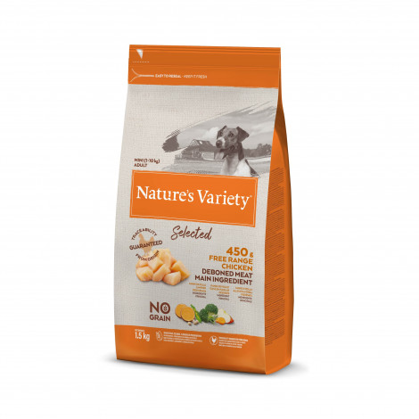 Nature's Variety Selected Sem Cereais Cão Adulto Mini - Frango