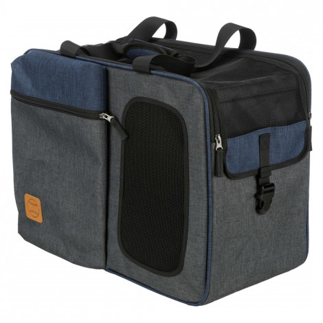 MOCHILA TRANSPORTADORA TARA 2 EM 1 25x38x50CM (CINZA/AZUL)