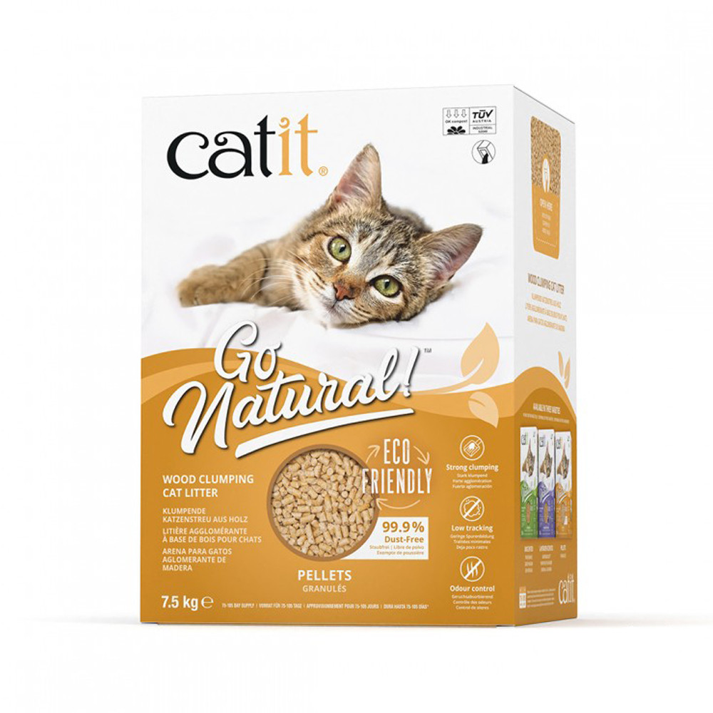 Arena aglomerante ecológica en pellets para gatos - Catit Go Natural