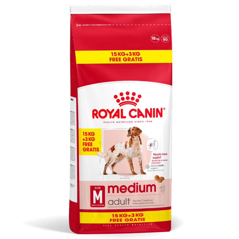 Royal Canin Medium Adulto 15+3 kg GRATIS - Pienso seco para perros de  tamaño mediano