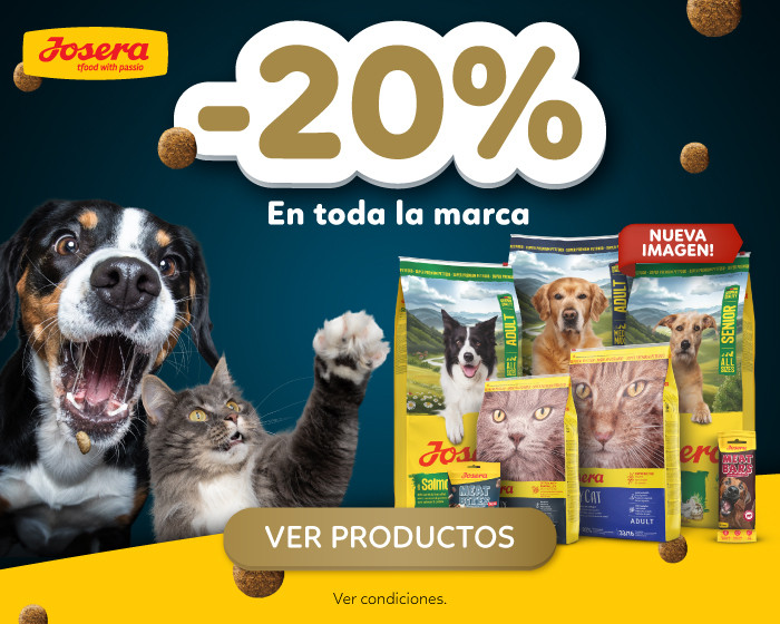 20% DE DESCUENTO en toda la marca Josera. Goldpet, la tienda favorita de las mascotas.