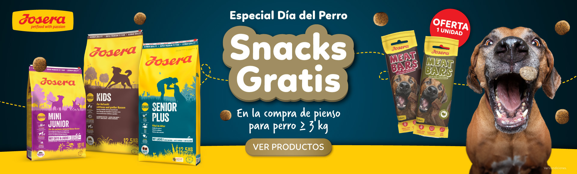 JOSERA | OFERTA de 1 unidad de snack Meat Bars, por la compra de pienso seco ≥ 3 kg de Josera.
