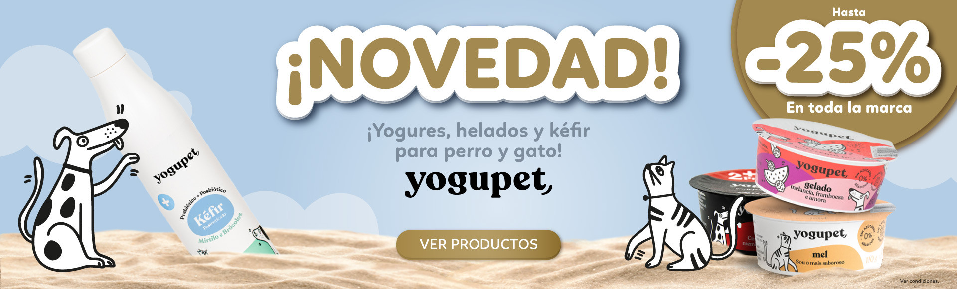 ¡NOVEDADE! Yogures, helados y kéfir para perro y gato con descuento hasta 15%. Goldpet, la tienda favorita de las mascotas. 