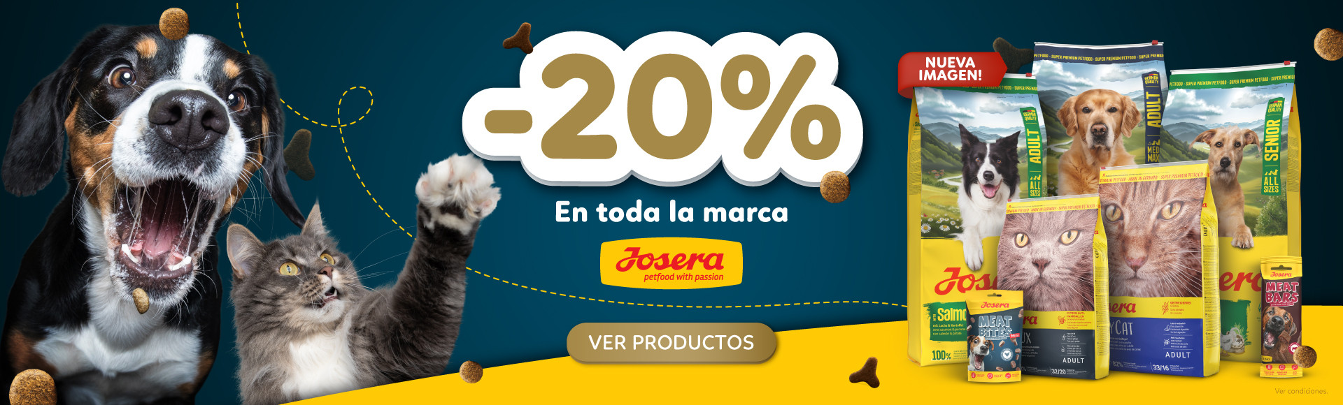 20% DE DESCUENTO en toda la marca Josera. Goldpet, la tienda favorita de las mascotas.